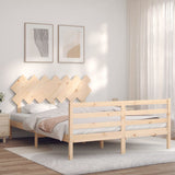 vidaXL Bed Frame with Headboard Solid Wood
