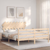 vidaXL Bed Frame with Headboard Solid Wood