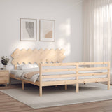 vidaXL Bed Frame with Headboard Solid Wood
