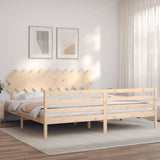 vidaXL Bed Frame with Headboard Solid Wood