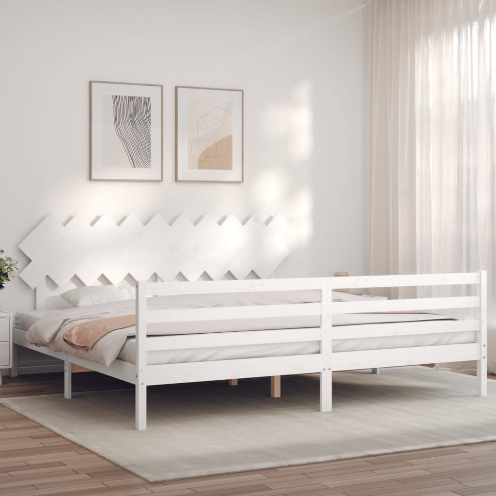 vidaXL Bed Frame with Headboard Solid Wood