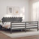 vidaXL Bed Frame with Headboard Solid Wood