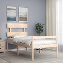 vidaXL Bed Frame with Headboard Solid Wood