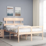 vidaXL Bed Frame with Headboard Solid Wood