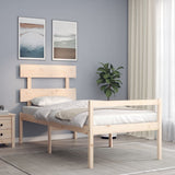 vidaXL Bed Frame with Headboard Solid Wood