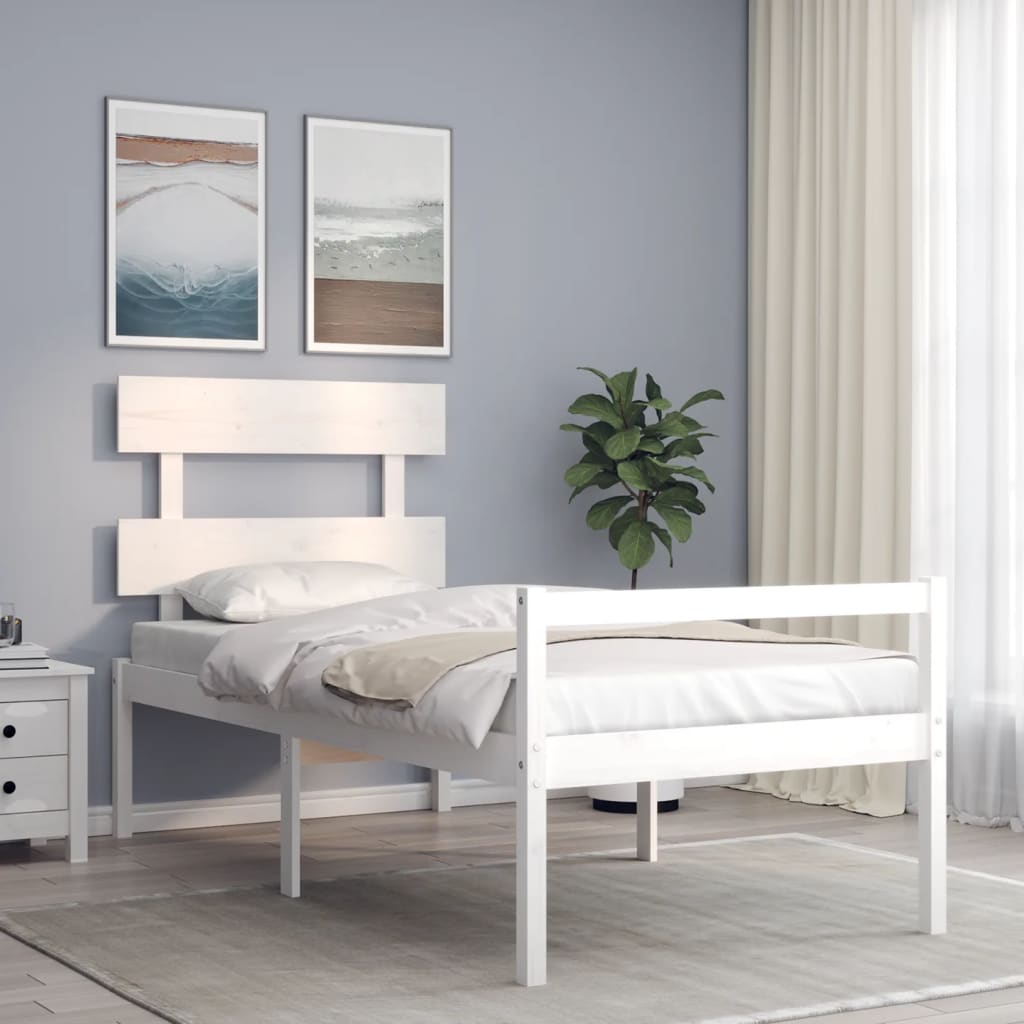 vidaXL Bed Frame with Headboard Solid Wood