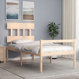 vidaXL Bed Frame with Headboard Solid Wood