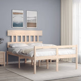 vidaXL Bed Frame with Headboard Solid Wood