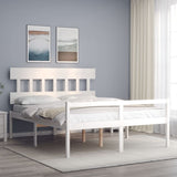 vidaXL Bed Frame with Headboard Solid Wood