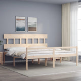 vidaXL Bed Frame with Headboard Solid Wood