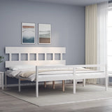vidaXL Bed Frame with Headboard Solid Wood