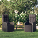 vidaXL Tuinstoelen 2 st verstelbaar met kussens poly rattan grijs
