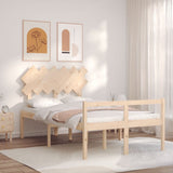 vidaXL Solid Wood Senior Bed with Headboard