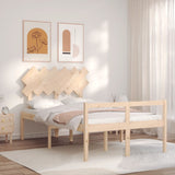 vidaXL Solid Wood Senior Bed with Headboard