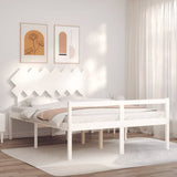 vidaXL Solid Wood Senior Bed with Headboard