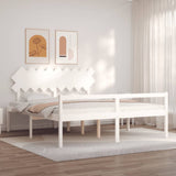 vidaXL Solid Wood Senior Bed with Headboard