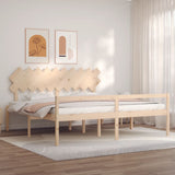 vidaXL Solid Wood Senior Bed with Headboard