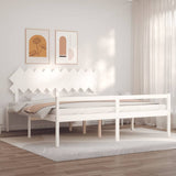 vidaXL Solid Wood Senior Bed with Headboard