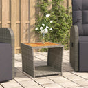 vidaXL Coffee table with wooden top poly rattan and acacia wood black