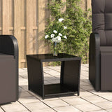 vidaXL Salontafel met houten blad poly ratten en acaciahout zwart