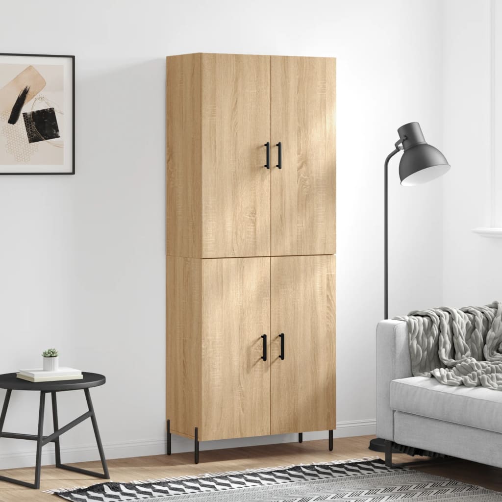 vidaXL Hoge kast 69,5x34x180 cm bewerkt hout wit