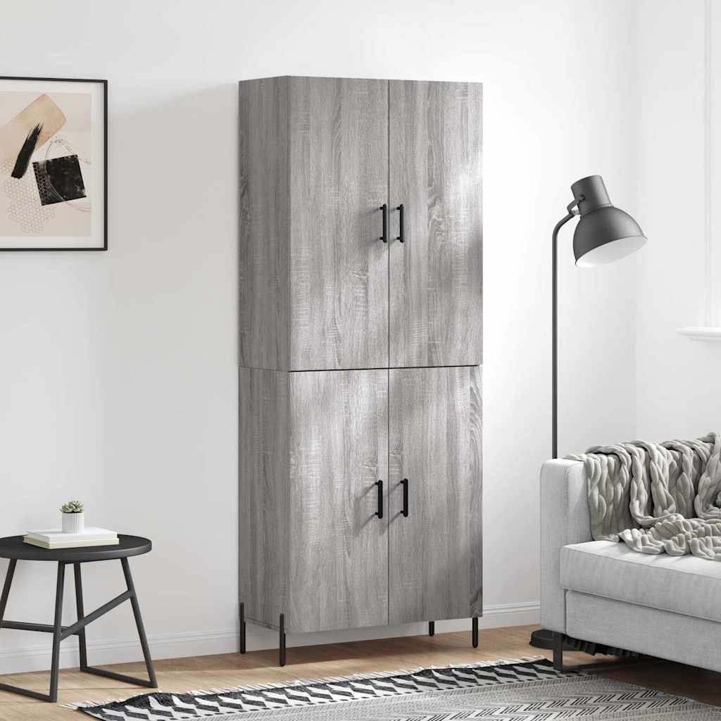 vidaXL Hoge kast 69,5x34x180 cm bewerkt hout wit