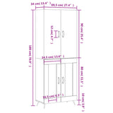 vidaXL Hoge kast 69,5x34x180 cm bewerkt hout betongrijs