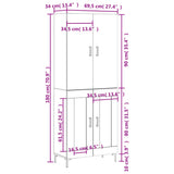 vidaXL Hoge kast 69,5x34x180 cm bewerkt hout sonoma eikenkleurig