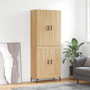 vidaXL Hoge kast 69,5x34x180 cm bewerkt hout sonoma eikenkleurig