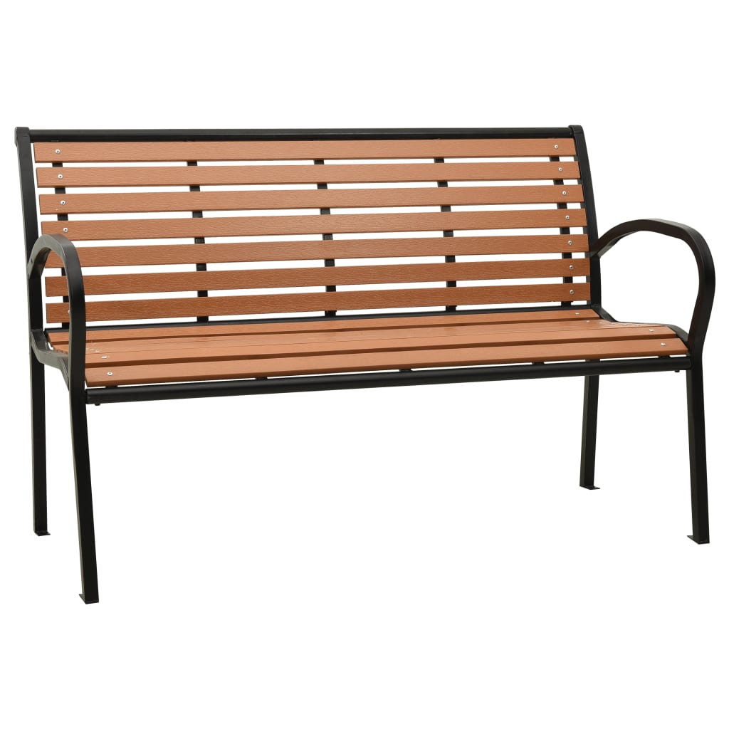 vidaXL Tuinbank 116 cm staal en HKC zwart