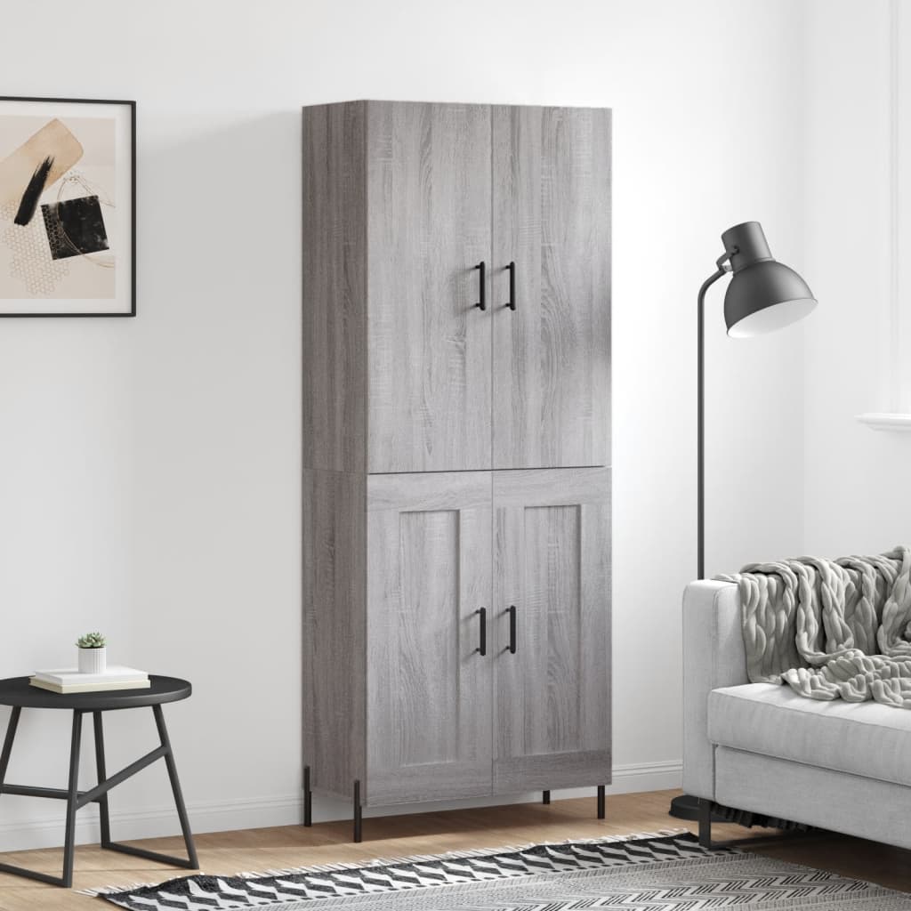 vidaXL Hoge kast 69,5x34x180 cm bewerkt hout wit