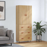vidaXL Hoge kast 69,5x34x180 cm bewerkt hout betongrijs