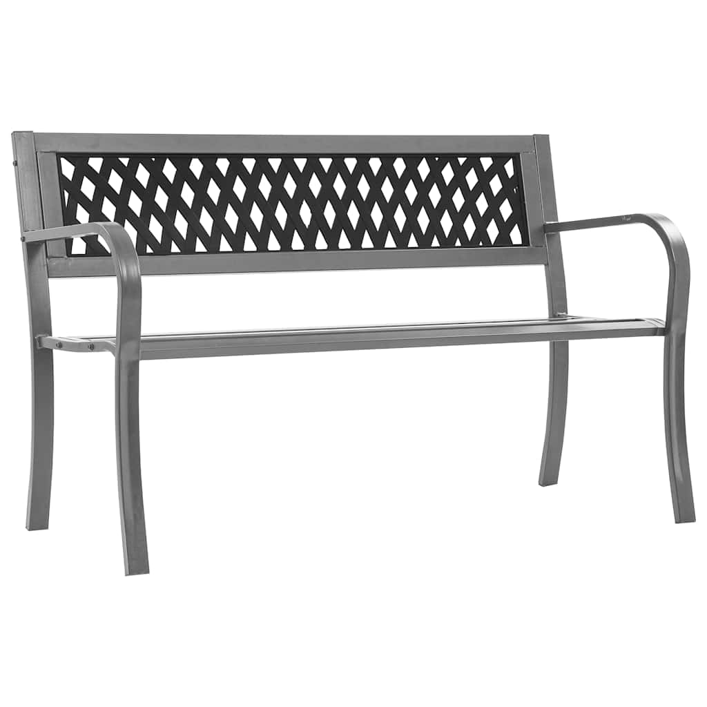vidaXL Tuinbank 120 cm staal zwart