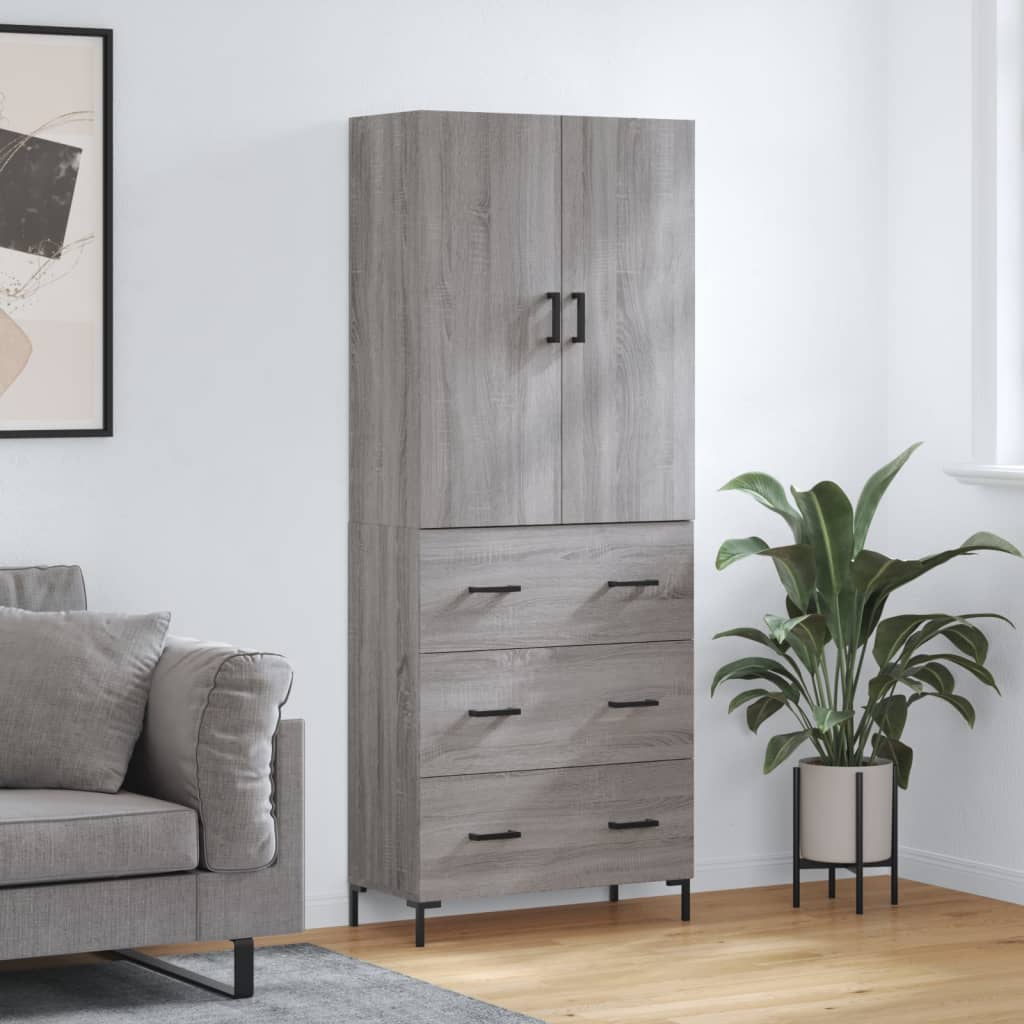 vidaXL Hoge kast 69,5x34x180 cm bewerkt hout sonoma eikenkleurig