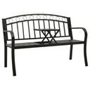 vidaXL Banque de jardin avec table 120 cm acier noir