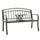 vidaXL Banque de jardin avec table 120 cm acier noir