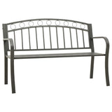 vidaXL Tuinbank met tafel 120 cm staal zwart