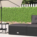 vidaXL Tuinmiddenbank met kussens poly rattan zwart