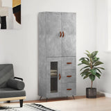 vidaXL Hoge kast 69,5x34x180 cm bewerkt hout betongrijs