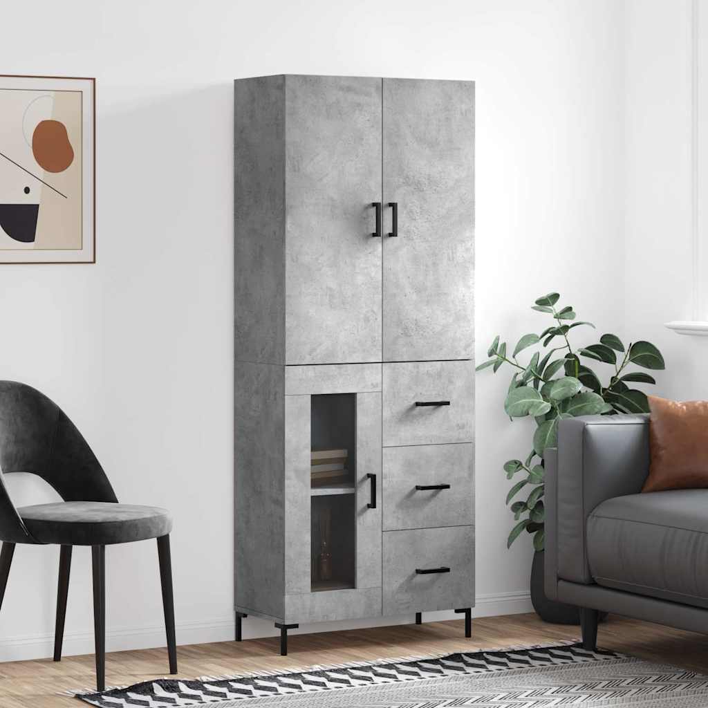 vidaXL Hoge kast 69,5x34x180 cm bewerkt hout sonoma eikenkleurig