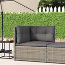 vidaXL Tuinmiddenbank met kussens poly rattan zwart