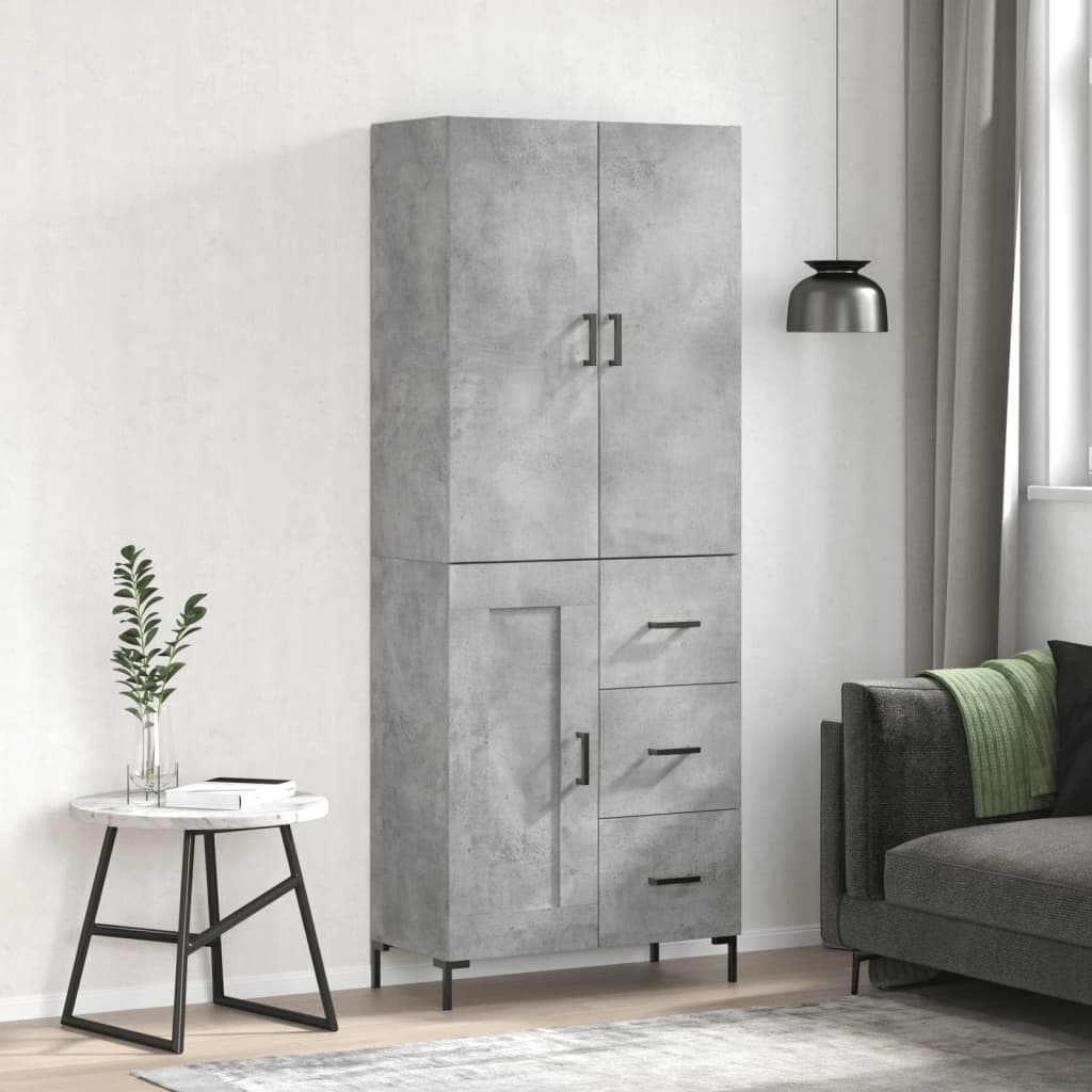 vidaXL Hoge kast 69,5x34x180 cm bewerkt hout sonoma eikenkleurig