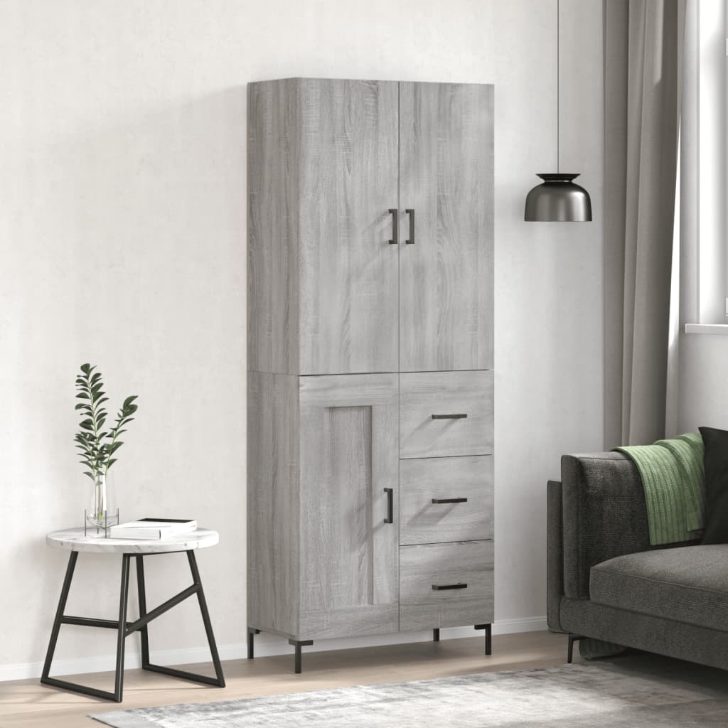 vidaXL Hoge kast 69,5x34x180 cm bewerkt hout sonoma eikenkleurig