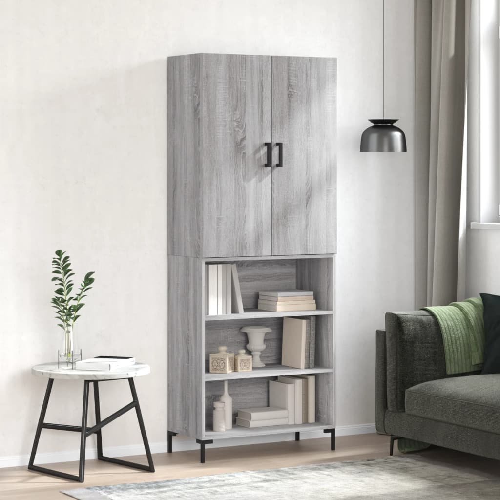 vidaXL Hoge kast 69,5x34x180 cm bewerkt hout sonoma eikenkleurig