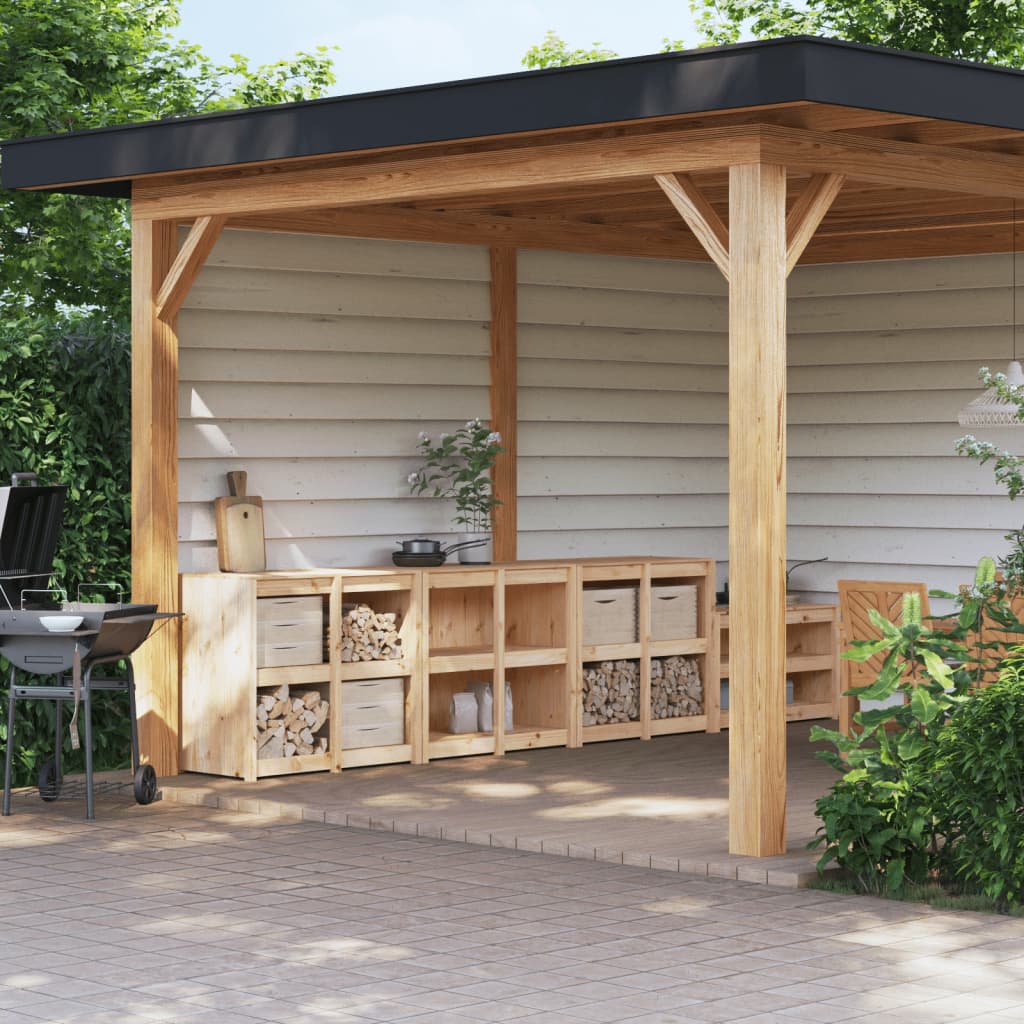 vidaXL Outdoor Kitchen Cabinets MEPPEL 3 pcs solid pine wood