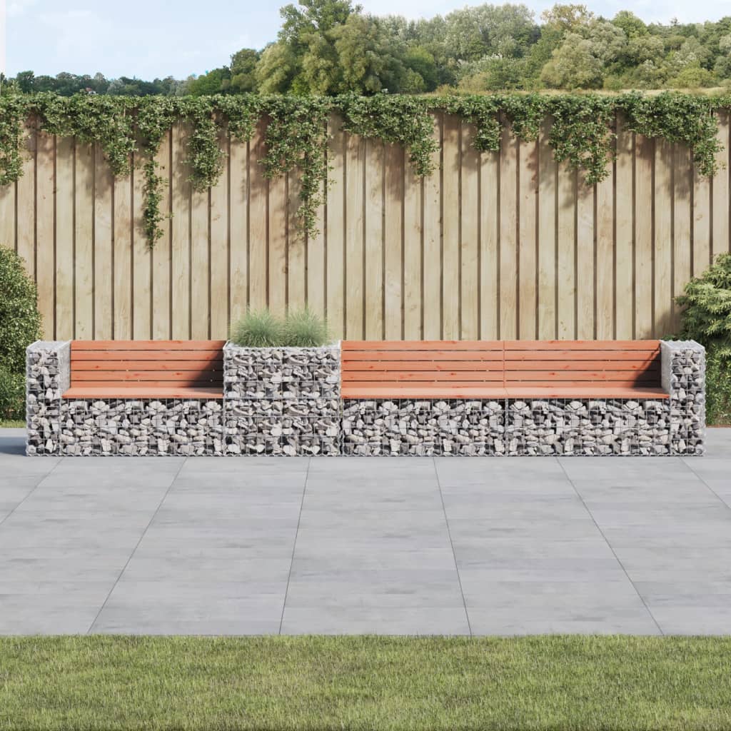 vidaXL Tuinbank met schanskorf massief grenenhout