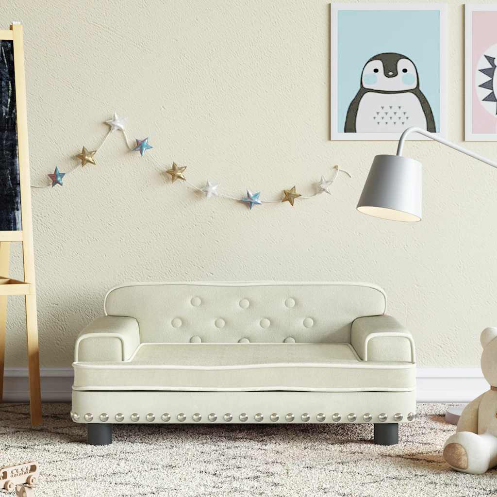 vidaXL Banque d'enfants 70x45x30 cm en tissu crème coloré