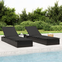vidaXL Ligbed met kussen 1 st 201x55x62 cm poly rattan grijs