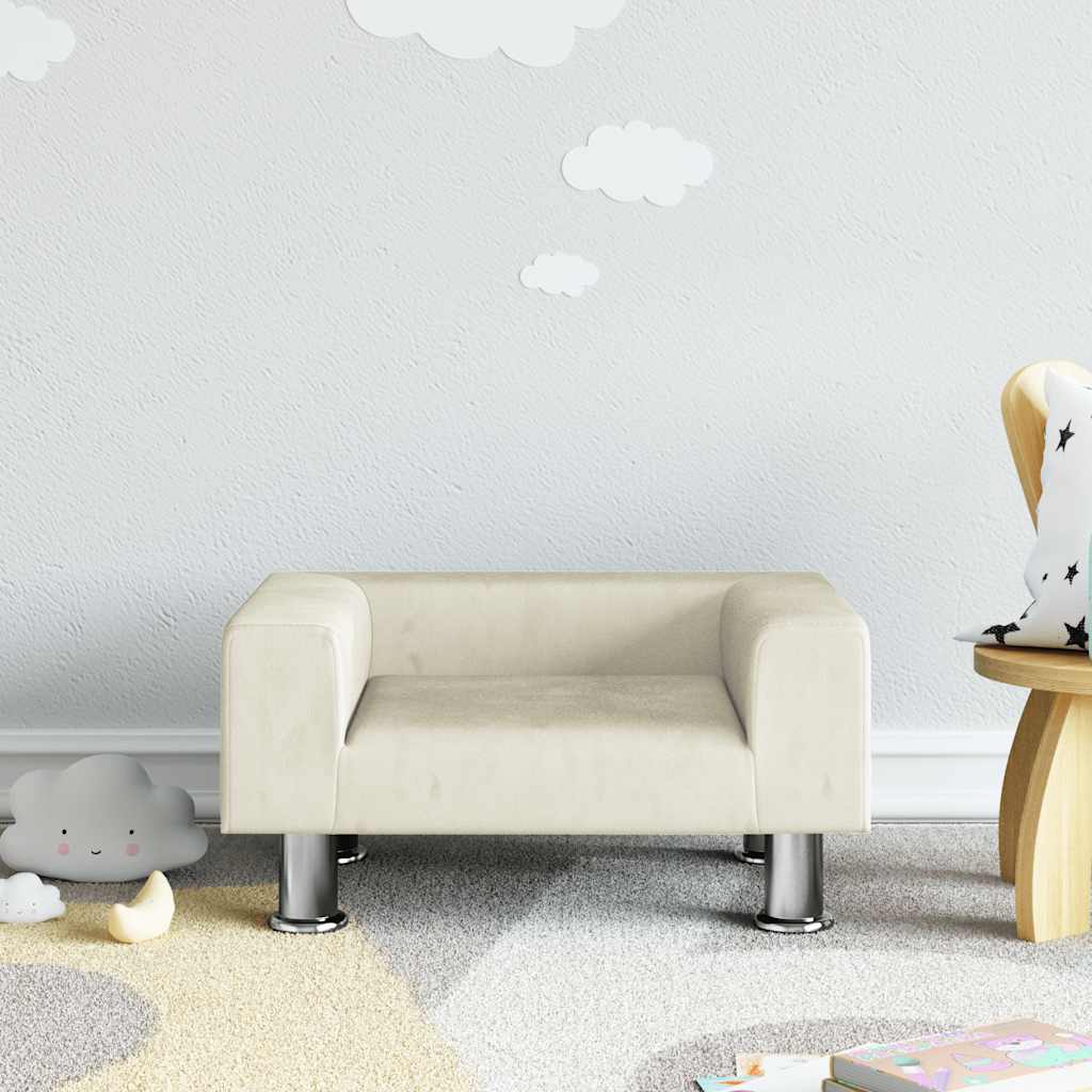 vidaXL Kinderbank 70x45x26,5 cm fluweel blauw