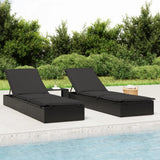 vidaXL Ligbed met kussen 1 st 201x55x62 cm poly rattan grijs
